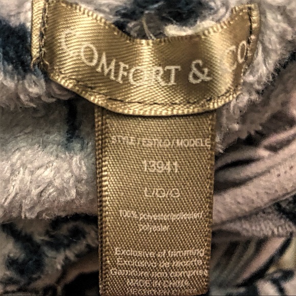 Comfort & Co Gray Fleece Zip Robe Large - Picture 2 of 4